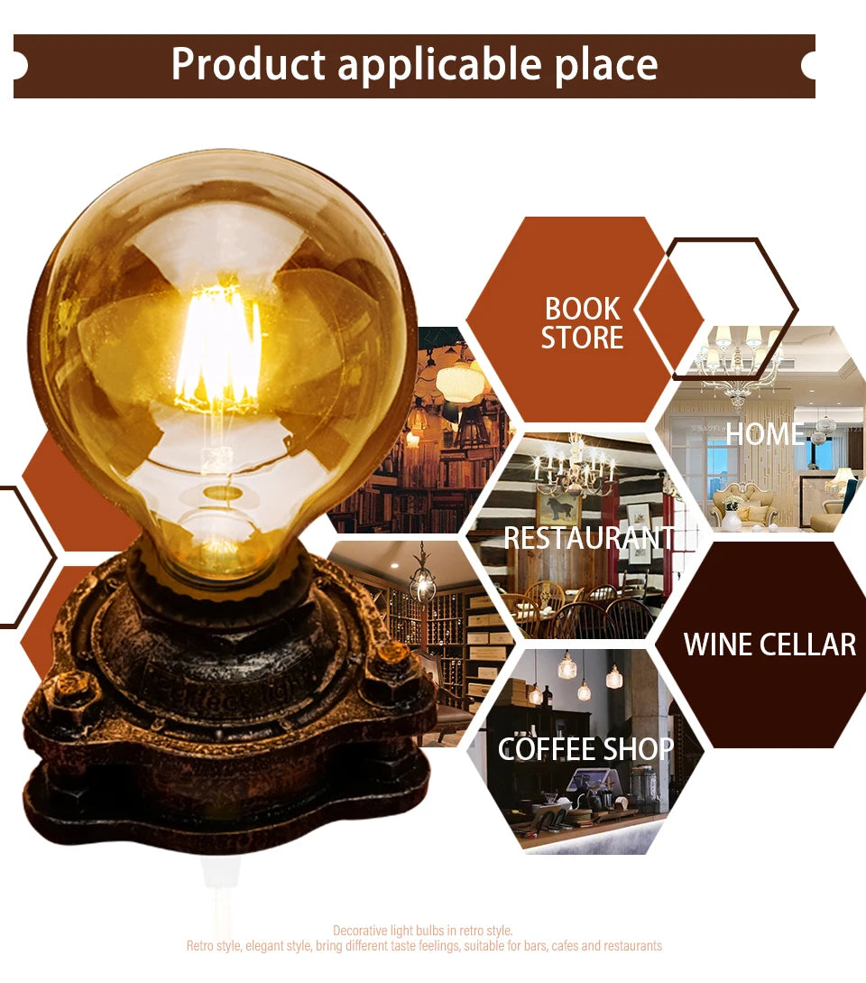 Retro Edison Filament LED Light Bulb E27 AC 220V 240V G80 G95 G125 Globe Light Glass Bulb 2W 4W 6W 8W Lampara LED Lamp