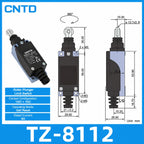 2Pcs CNTD TZ‑8 Series Micro Limit Travel Switch IP65 Waterproof 1NO+1NC 10A 250VAC Industrial Mechanical Position Switch
