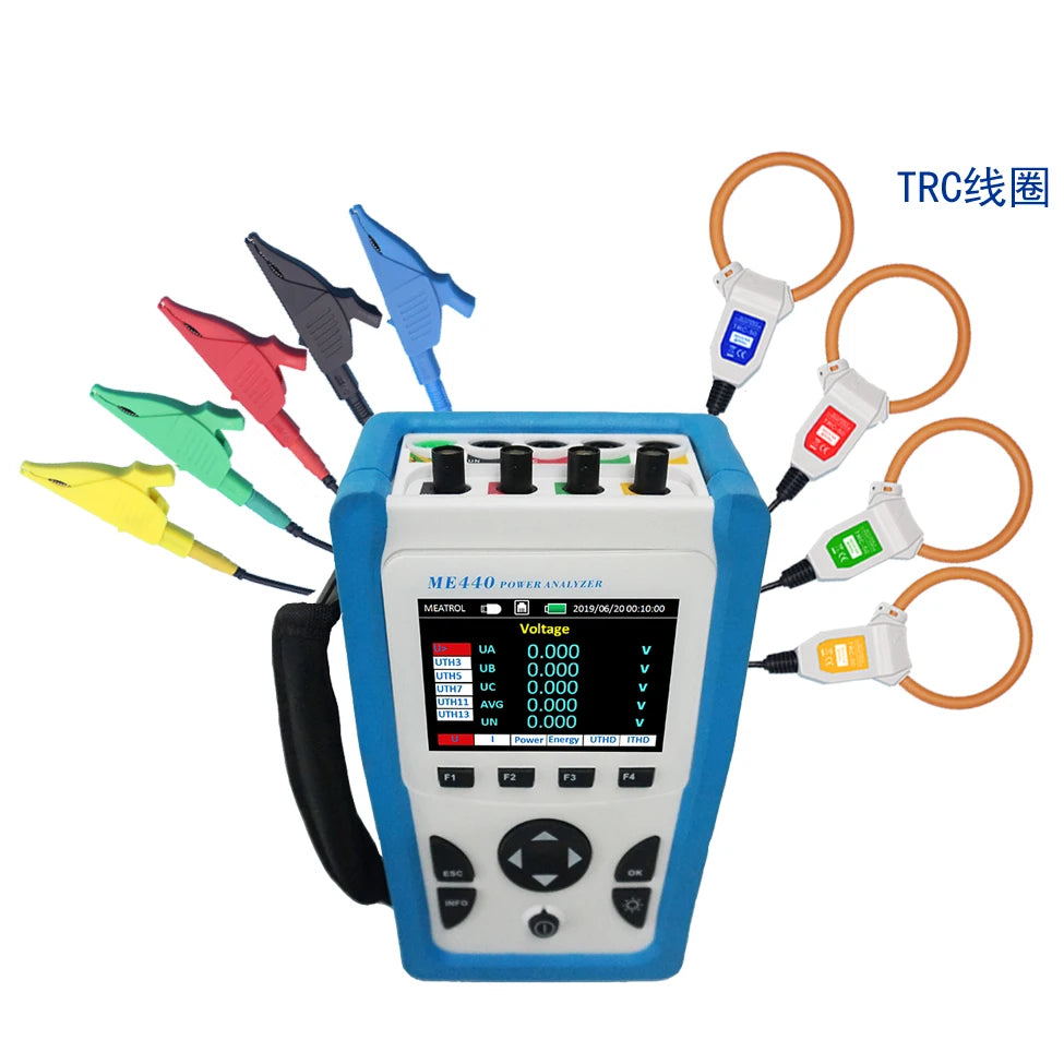 ME440 MEATROL Rogowski Coil 1000A NRC-100 Power Quality  32GB Data Logger Energy Power Meter AA
