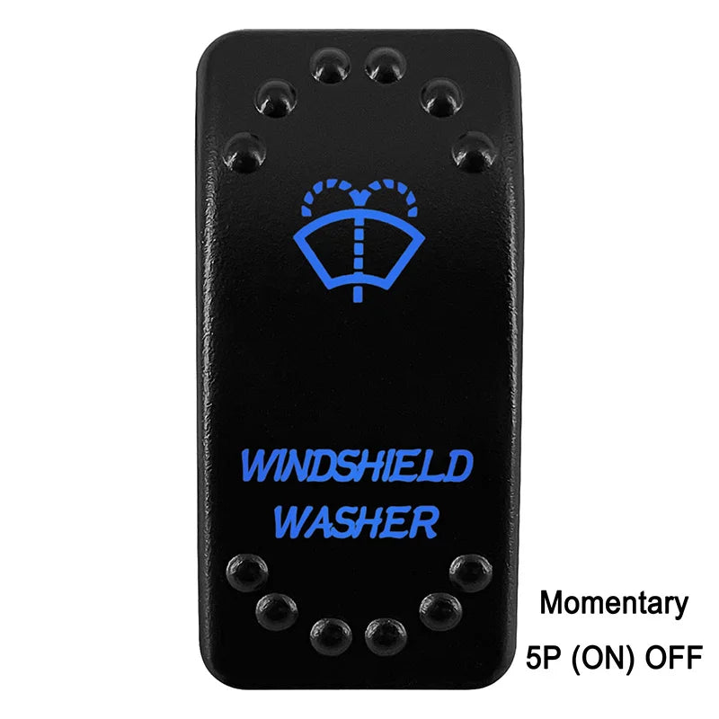 Waterproof Rocker Switch with Blue LED | 12V/24V Latching & Momentary (SPST/ DPDT) | for Marine, UTV, ATV, RZR, Automotive