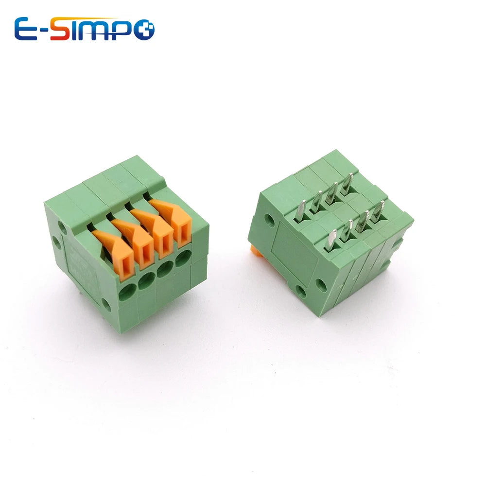 100pcs 142V 142R 5.08mm/0.2" Side/TOP Entry 2P3P4P6P8P10P 141V 141R FFKDSA1/V-2.54mm/0.1" PCB Spring Terminal Block Connector