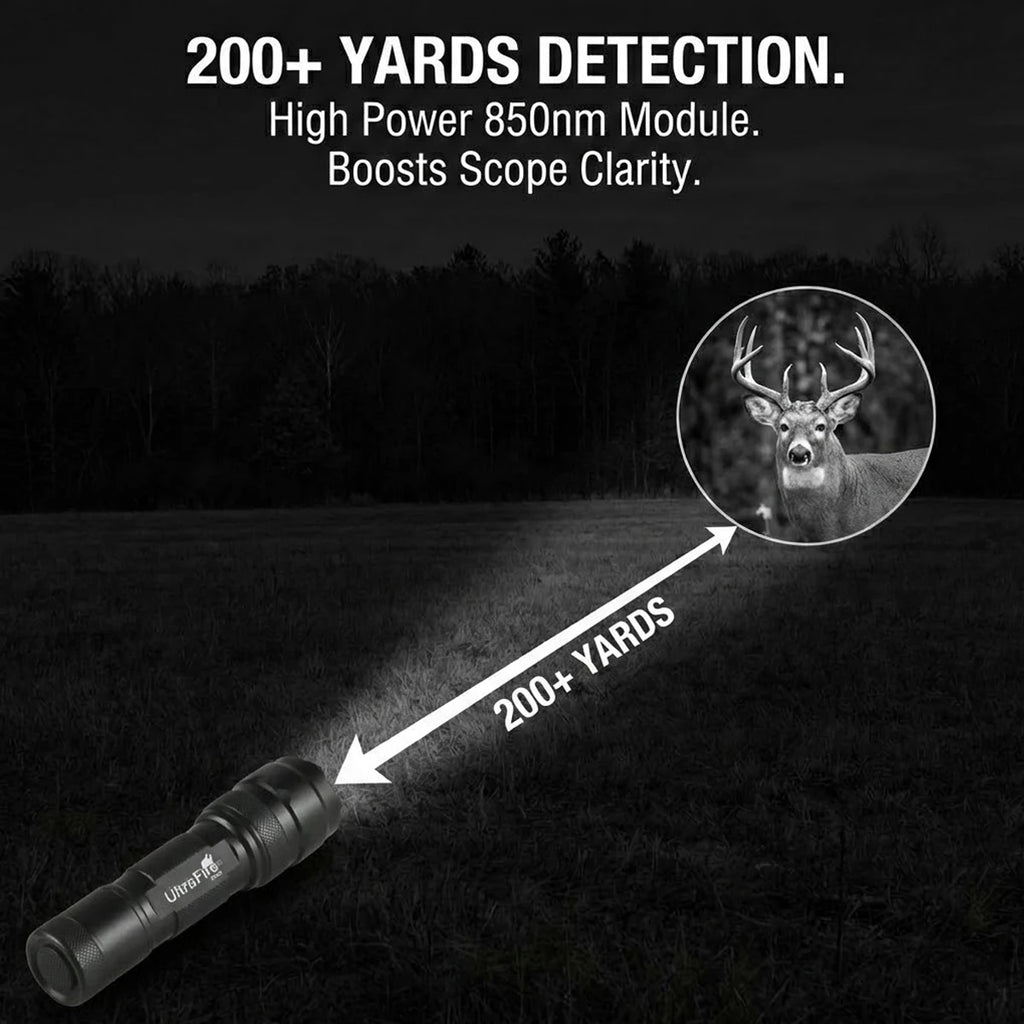 UltraFire 502IR IR 850/940nm Infrared Flashlight Night Vision Illuminator LED Torch 18650 Invisible Light for Hunting Coyote