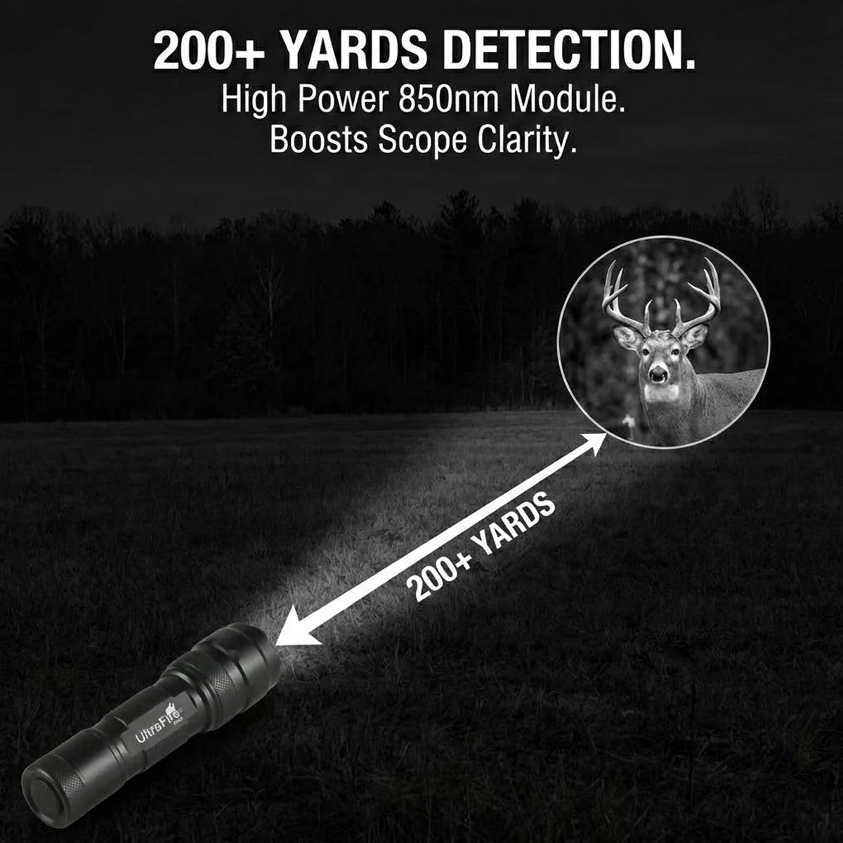 UltraFire 502IR IR 850/940nm Infrared Flashlight Night Vision Illuminator LED Torch 18650 Invisible Light for Hunting Coyote