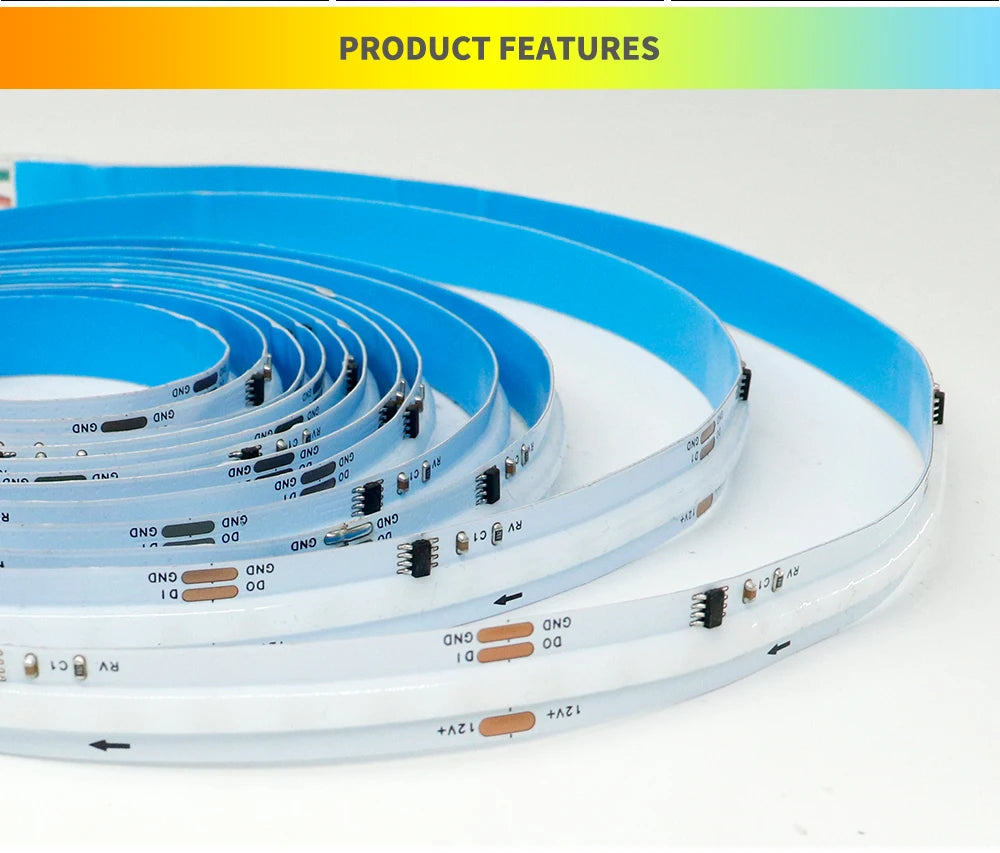 COB LED Strip Light WS2811 RGBIC 432/576/720Leds/M Dimmable Tape Lights For Christmas Home Party Decoration Lighting DC12V 24V