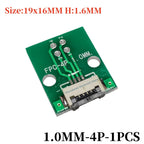 FFC/FPC Adapter Board with Soldered 1.0MM Flip Cover Lower Connector Straight or Bent Pins Available, 4/6/8/10/12/14/16/20/30P