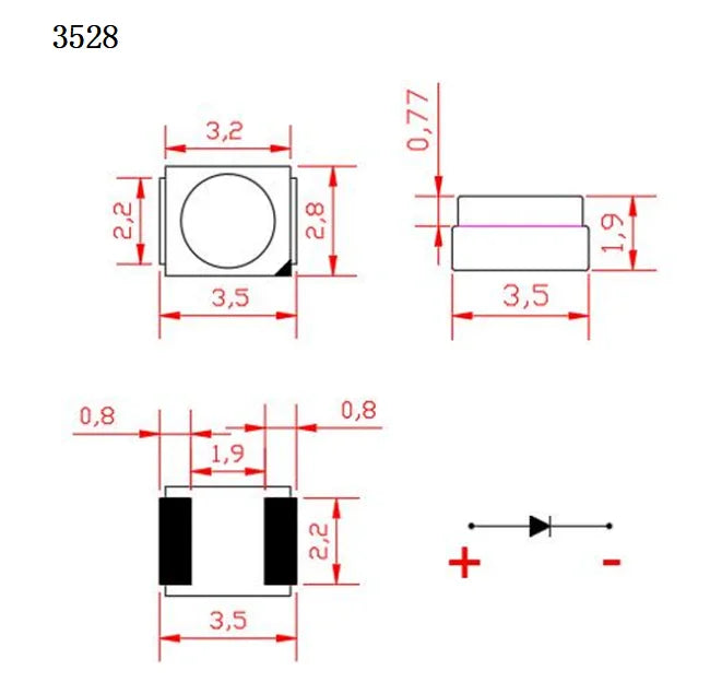 50pcs-390pcs SMD LED 0402 0603 0805 1206 3528 2835 5050 5730 Diode Red Blue Yellow White Green Orange Purple Pink