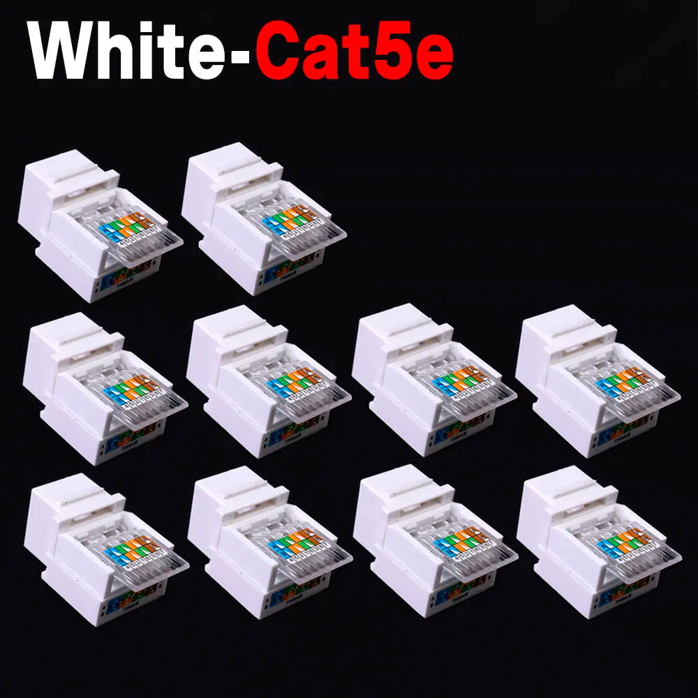For RJ45 Module Coupler Ethernet Module Female Jack Wall Adapter RJ45 Cat6/Cat5e Ethernet Keystone Jack No Punch-Down Tool-Less