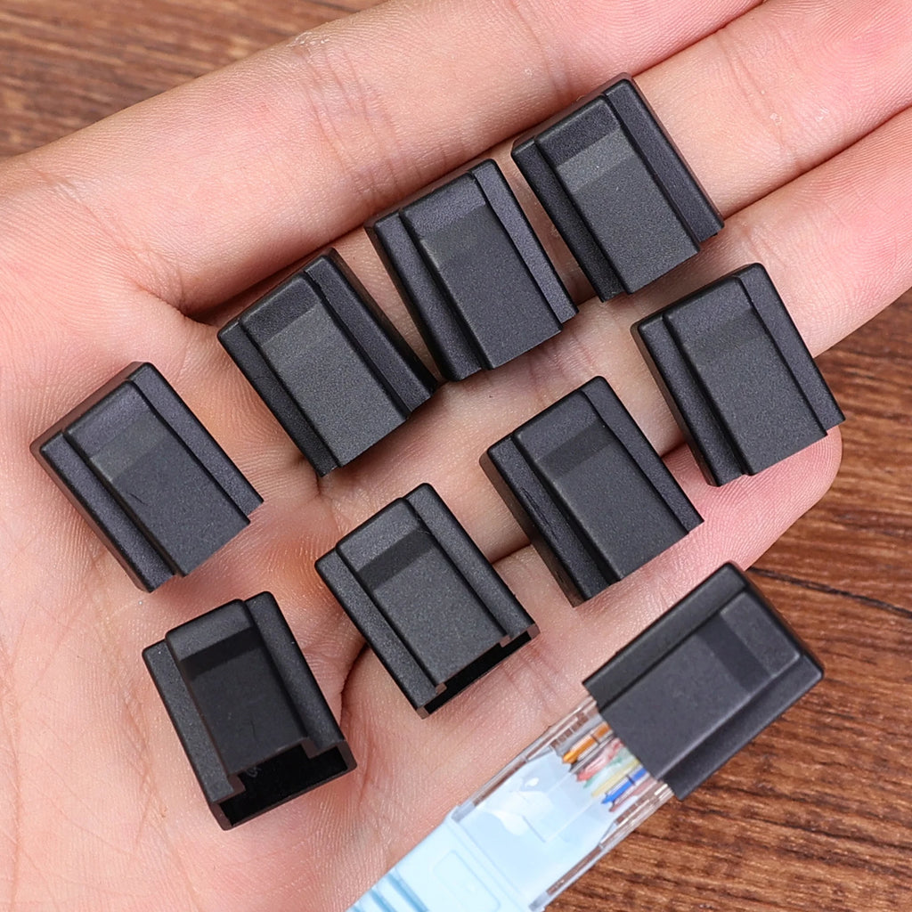 10-100PCS RJ45 Connectors Dust Cover Ethernet Cable Protective Case Cap for RJ45 Pass Through Connector Network Cat6 Cat7