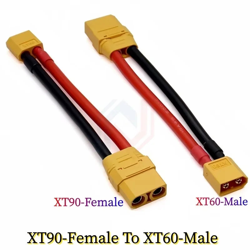 XT90 to XT60 Connection Cable Male-To-Female Adapter Wire 10AWG Silicone Wire Model Aircraft Power Charger