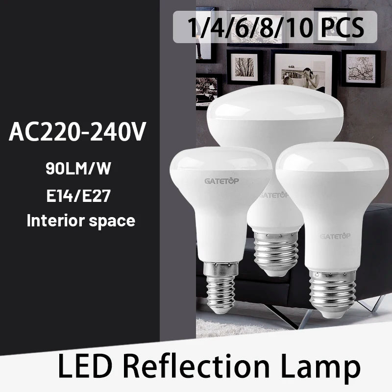 1-10 Pack R50 R63 R80 E14 E27 R Bulb Bathroom Light 6W 10W 12W High Lumen 3000K 4000K 6000K Natural Light for Bathroom Home