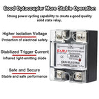 EARU Single Phase Solid State Relay Module SSR-25DA SSR-40DA SSR-40AA SSR-40DD SSR 10A/25A/40A/60A/80A/100A/120A/150A DD DA AA
