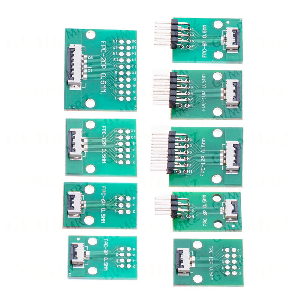 0.5mm 1.0mm pitch Connector SMT Adapter to 2.54mm hole FPC FFC Cable Welded board With Pin / Empty Board 6P 8P 10P 12P 20P 24P