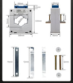 TOMZN Current Transformer High-current CT 660V Primary 2000A 1500V 1000V 200A Secondary 5A Base Plate Busbar Fixed ABS Sealed