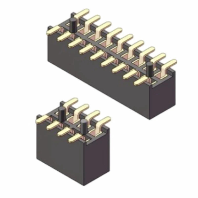 100pcs 1.27mm SMT wt Guide Post Dual SMD Pin Header Gold-plated 2*4/5/6/7/8/9/10/20/25Pin PH4.3 PCB Male Female Socket