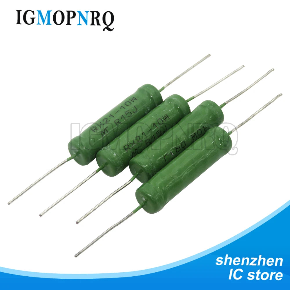 5PCS RX21 10W 6W Wire Wound Resistance 5% 1R 10R 100R 1K 10K 12K 15K 18R 20R 22R 24R 27R 30R 33R 36R 0.1R 0.12R 0.01R 0.05R