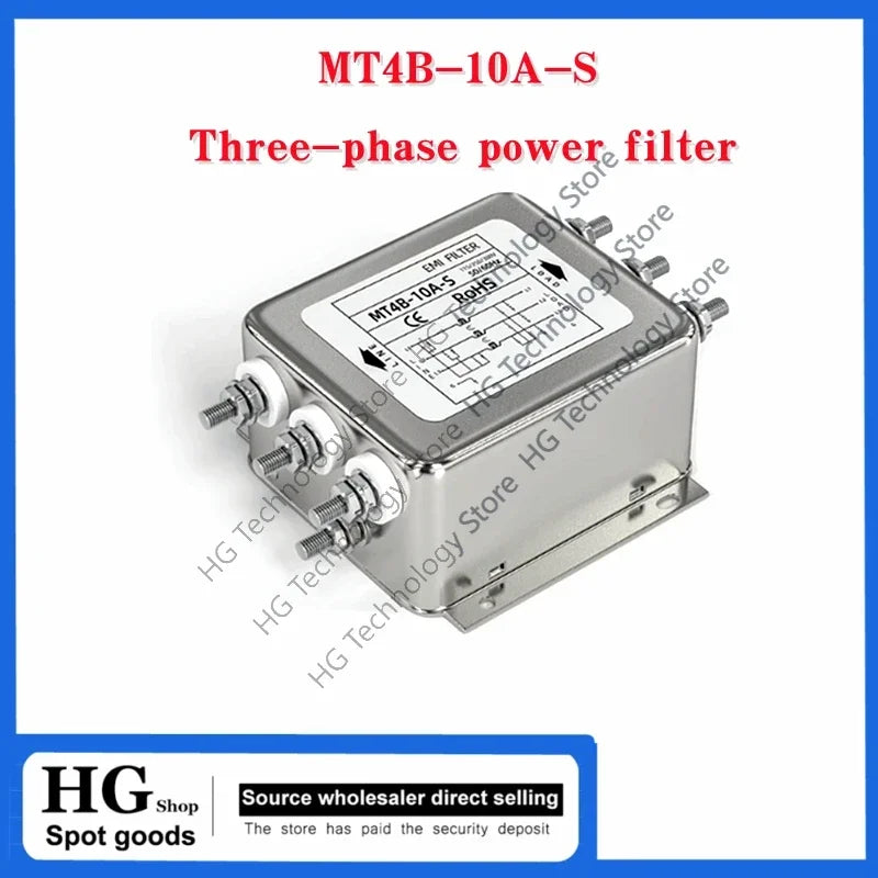 Three-phase power filter MT4B-3/6/10/20/30A-S Anti-interference EMI purifier frequency conversion noise 380v MT4B-10A-S