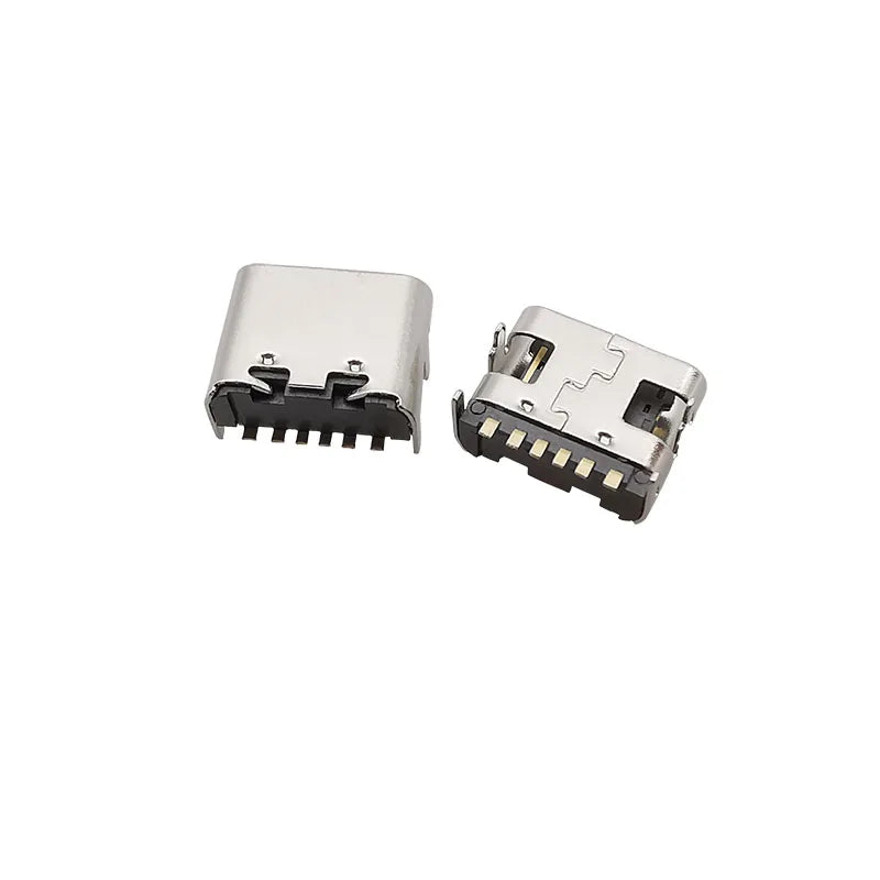 USB Type C Female 6 Pin Connector Jack SMT SMD DIY Electronic Repair Charging Port USB Type-C Socket PCB Soldering Adapter