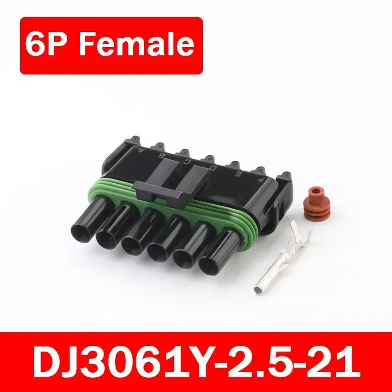 5/20Sets 2.5mm 1/2/3/4/6Pin Waterproof Electrical Connector Male Female Plug Delphi Injector Socket 12010975 For GM Motorcycle