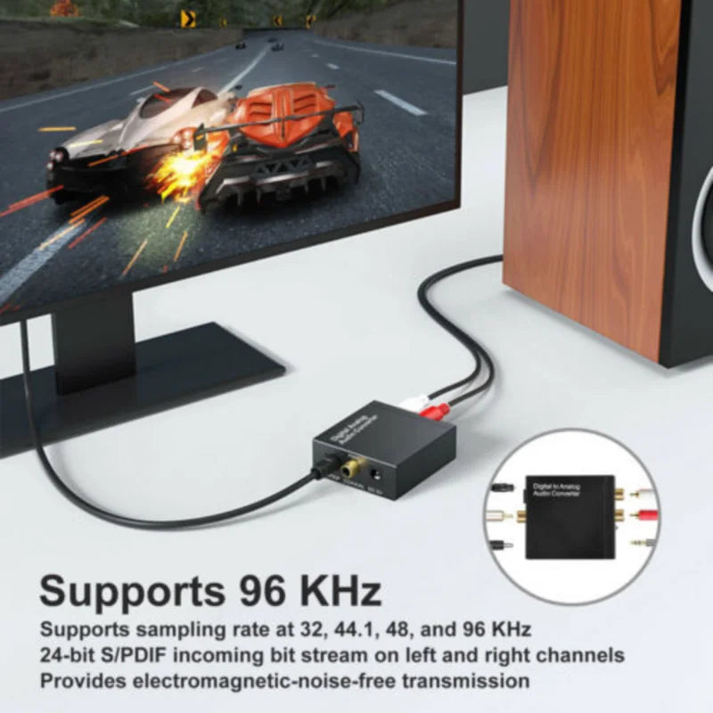 Digital to Analog Audio Converter Optical Toslink Coaxial to RCA Adapter With 3.5MM Headphone Jack Digital Optical Audio Coaxial