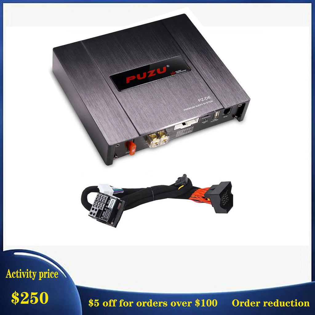 PUZU PZ-D8 D Class 8 Channels Car Audio DSP Amplifier Processor With 4X220W Power Output Digital Signal Processor Audio System