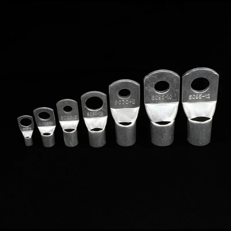 SC Type Wire Nose Terminal SC35 SC50 SC70 SC95 Bare Copper Battery Block Lugs Hole ID 6 8 10 12mm Crimp DTGA Cable End Connector