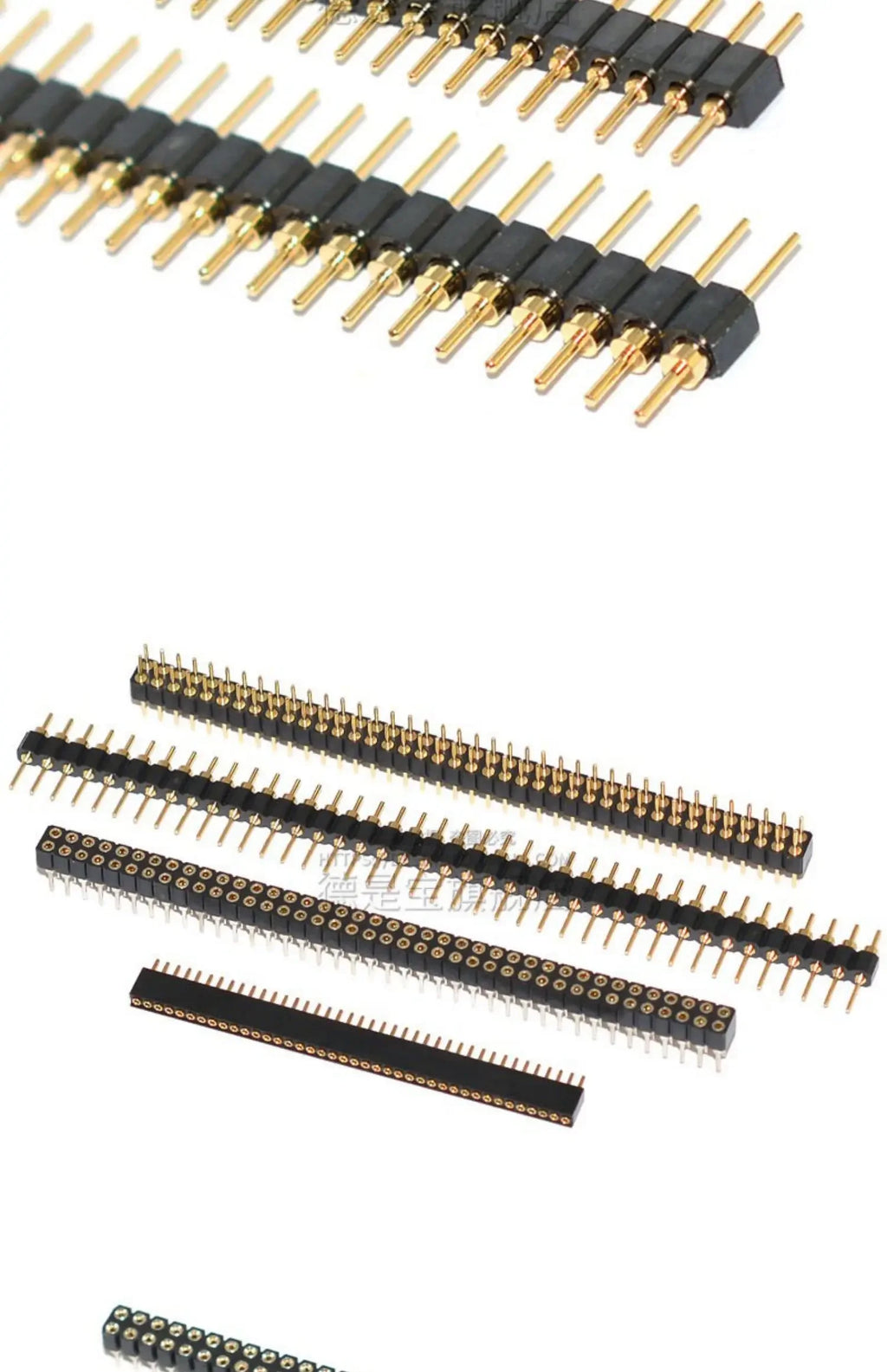 1Pcs 1.27mm/2.0/2.54mm 1/2x40P Round Hole Round Needle Female Header Pin Row Connector Single Double Row Gold Plated Tin Plated