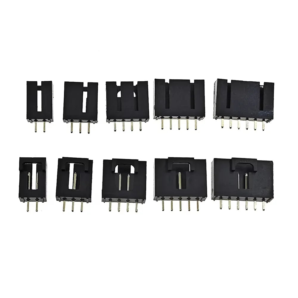 10PCS Dupont Connector MX2.54 Single Row With Belt Buckle 2.54MM Straight Pin Header Curved Pin Header 2P 3P 4P 5P 6Pin