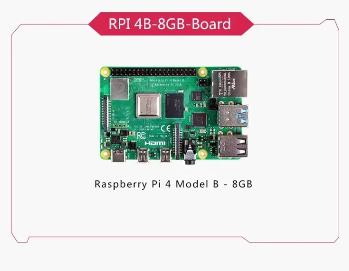 Original Raspberry Pi 4 Model B 1GB/2GB/4GB/8GB RAM 64 bit quad core processor 1.5GHz, supports WiFi Bluetooth 5.0