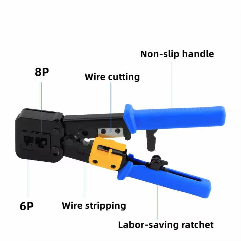 Crimping Pass Through RJ45 6P 8P Cat5 Cat5e Cat6 Pliers Crimp Net Work Tool Multifunction Crimper End-Pass-Through Connectors