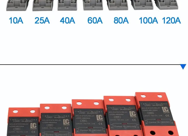 LCTC Solid State Relay 10A25A40A60A80A100A120A DIN Installation DC to AC AC to AC DC to DC Single-phase SSR With Radiator
