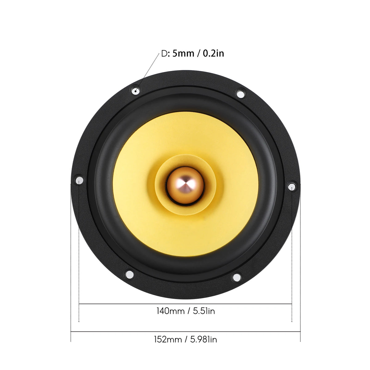 AIYIMA 1Pcs 5.25 Inch Full Range Sound Speaker 4 8 Ohm 50W Aluminum Cone Bullet Speaker Bookshelf Hifi Home Theater Loudspeaker