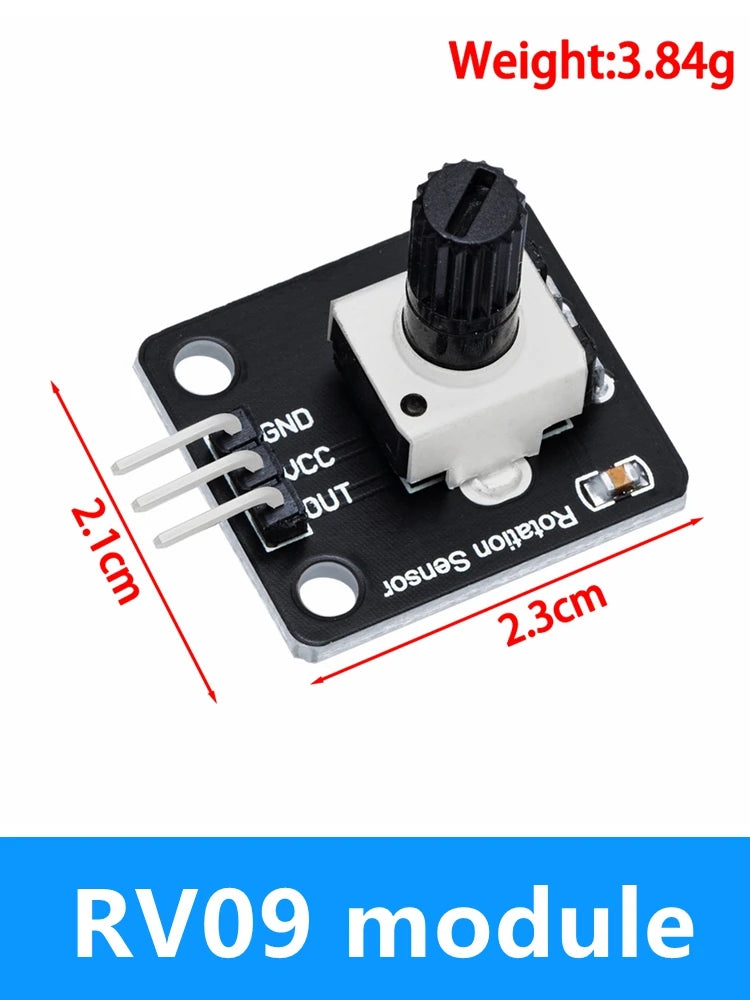 360 Degrees Rotary Encoder Module Rotary Potentiometer Analog Knob Module for Arduino KY-040 RV09 Rotary Encoder EC11 Knob Cap