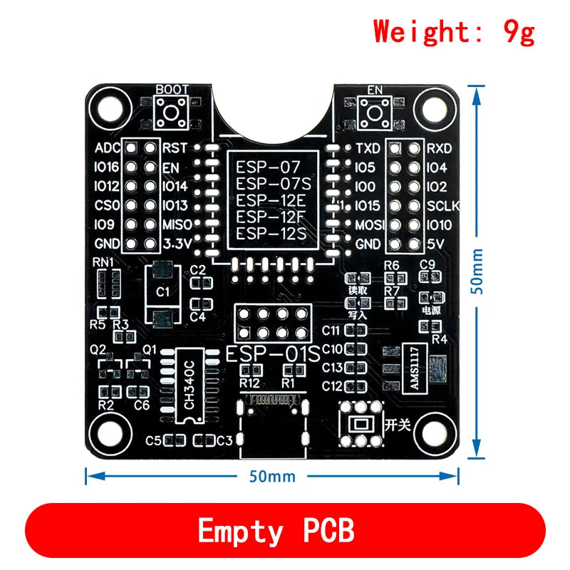 ESP8266 ESP-WROOM-32 ESP32-WROVER Development Board Test Programmer Socket Downloader for ESP-01 ESP-12F ESP-07S ESP-12S ESP32