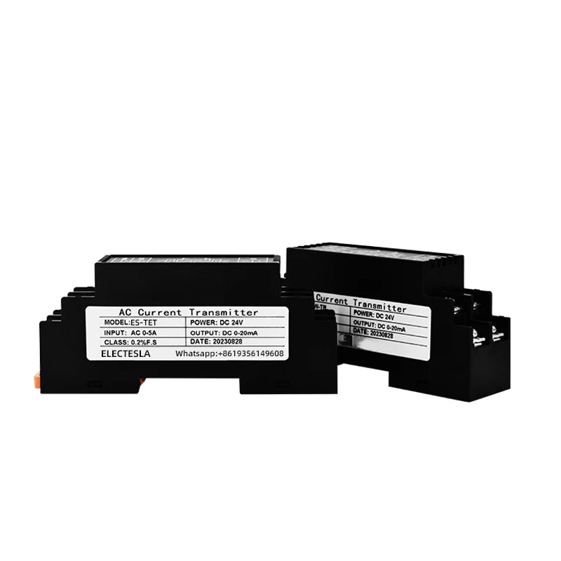 AC DC Current Voltage Transmitter AC/DC 0-10A 0-500V Input 0/4-20mA 0-5/10V Output DC24V Power Supply Current Sensor Transducer