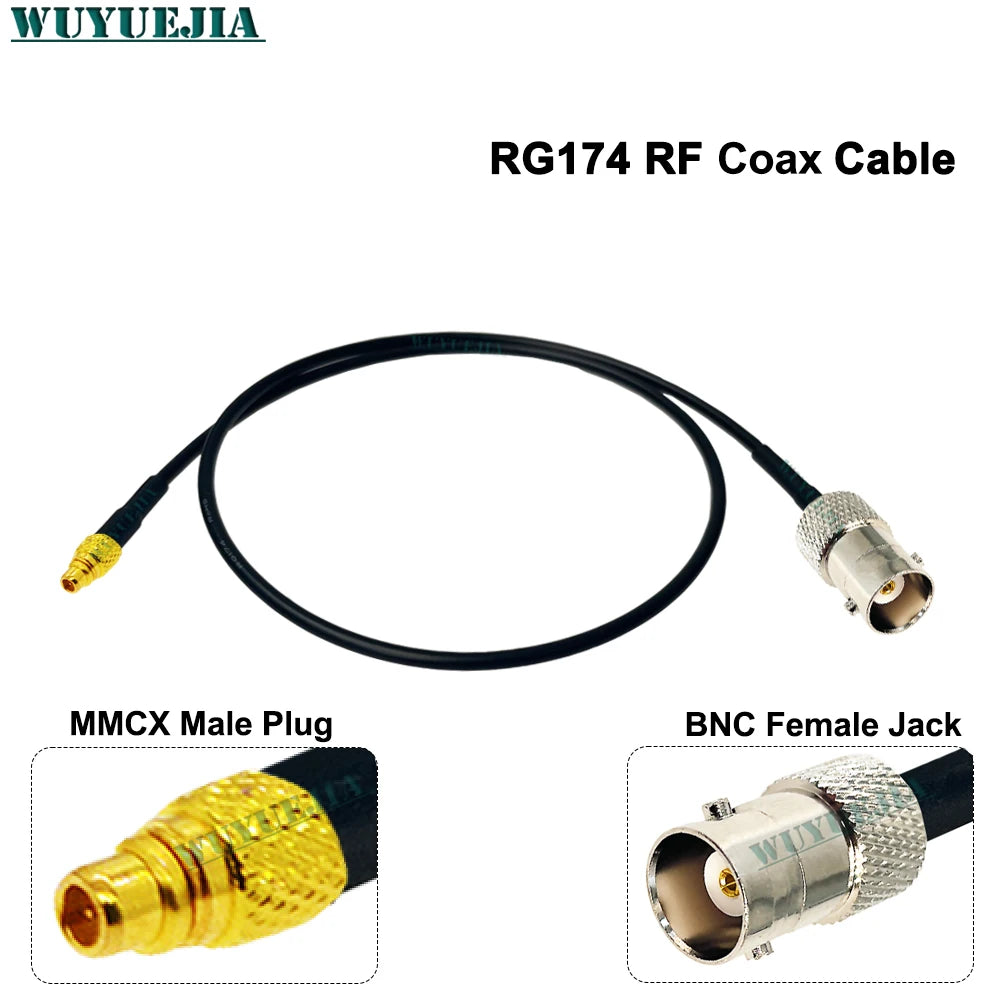 RG-174 Coaxial Cable Q9 BNC Female Waterproof to MMCX Male Connector Crimp Wire Terminal RF Jumper Pigtail Line For Wifi Card
