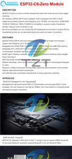 TZT ESP32-C6 SuperMini Development Board Microcontroller Programming Learning Controller Core Board