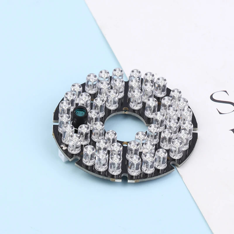 48PCS IR LED 850NM Illuminator Board – 60mm Night Vision Light for CCTV Surveillance Camera Housing, 50° Viewing Angle