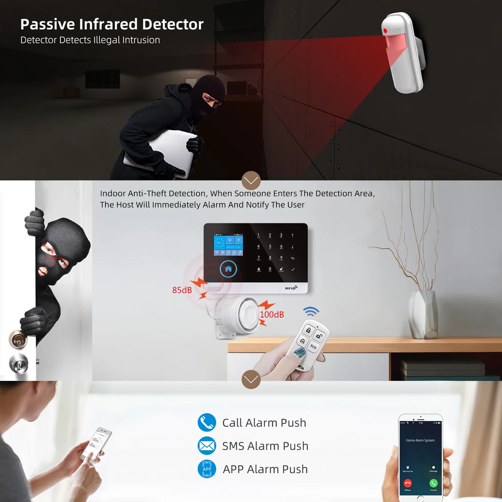 PGST Tuya ZigBee 433MHz Smart Life Home Security Protection PIR Infrared Motion Sensor Detector For House Alarm Security System