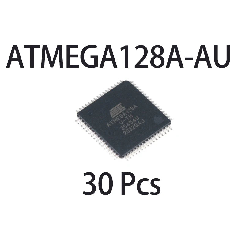 1/5/10/30/50/100Pcs Surface Mount ATMEGA128A-AU TQFP-64 Package 8 Bit AVR Microcontroller Integrated Circuit Chip