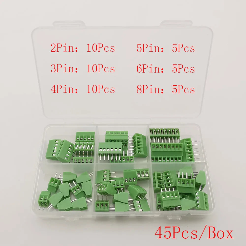 1Box KF128 Pitch 2.54mm PCB Screw Terminal Block Connector Mini 2.54 KF-128 Straight Screw Terminal Kit