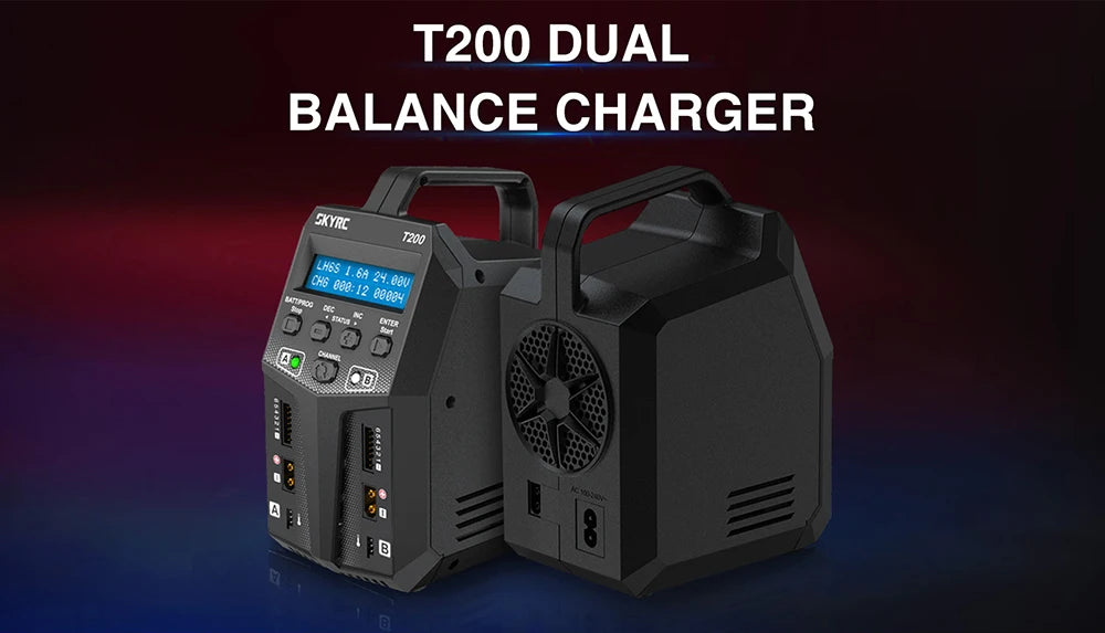 SKYRC T200 T400 T100 AC/DC Lipo Battery Dual Balance Charger Discharger for Traxass Airsoft Drone RC Battery Charger Fast Charge