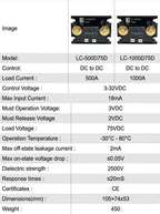 LCTC SSR-1000DD DC Control DC Solid State Relay 1000A High Power DC Relay Single Phase 3-32VDC Large Current Crydom With LED