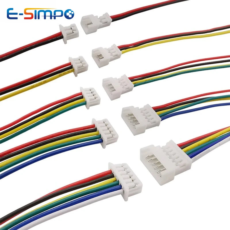 10pcs 15cm JST1.25 1.25mm 2P 3P 4P 5P 6P Male Female Plug Butt-joint Aerial Docking Crimp Terminal Wire Cable Connector