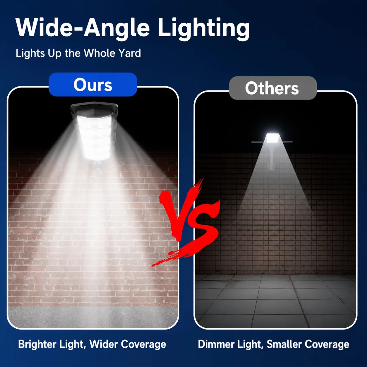 Large Solar Street Light Three-Panel LED with Human Motion Sensor Auto On Off Dusk to Dawn High Efficiency Solar Panel Super Bright Wide Angle Illumination IP65 Waterproof Wireless Security Lamp for Courtyard Driveway Garden