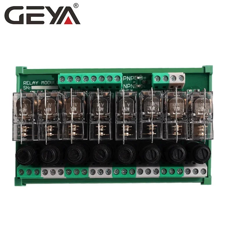 SALE GEYA 2/4/16 Channel PLC Relay Module 12V/24V DC 8A with Fuse Protection DIN Rail Mount Industrial Automation