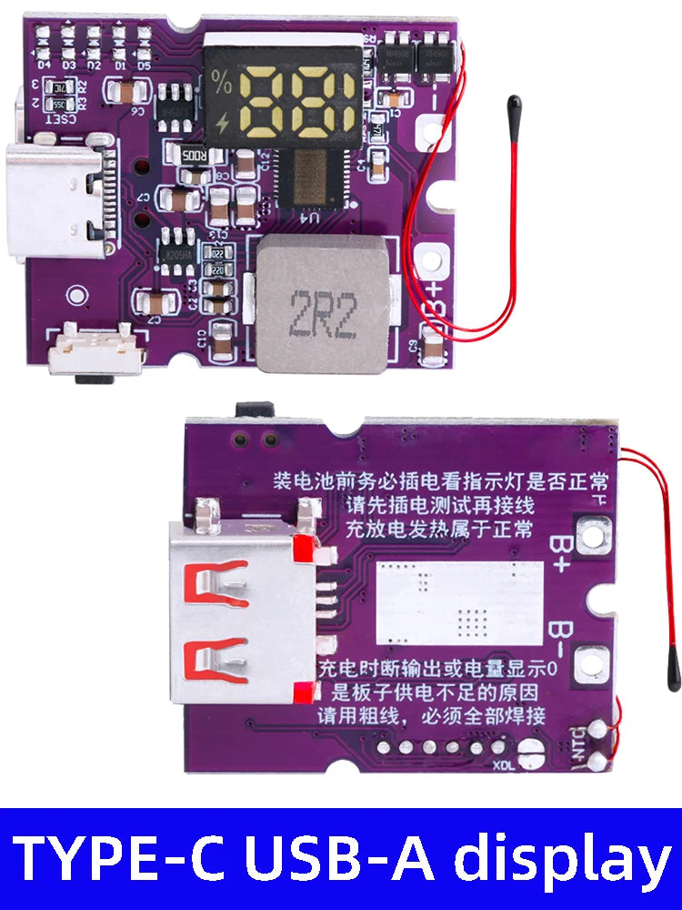 22.5W Power Bank Bidirectional Fast Charging Mobile Power Module Circuit Board With Digital/Light Type-C USB Suppor PD/QC3.0 2.0