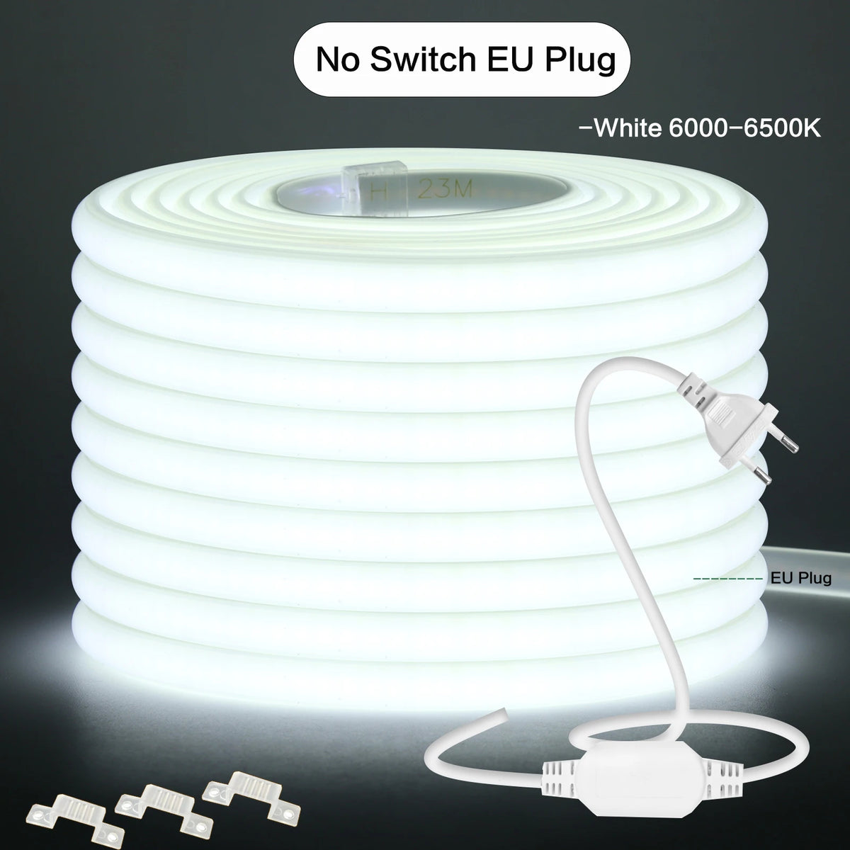 220V COB LED Strip Light With Switch/Dimmer Plug Super Bright 288LEDs/M IP65 3000K 4000K 6000K High Quality Indoor Outdoor Decor
