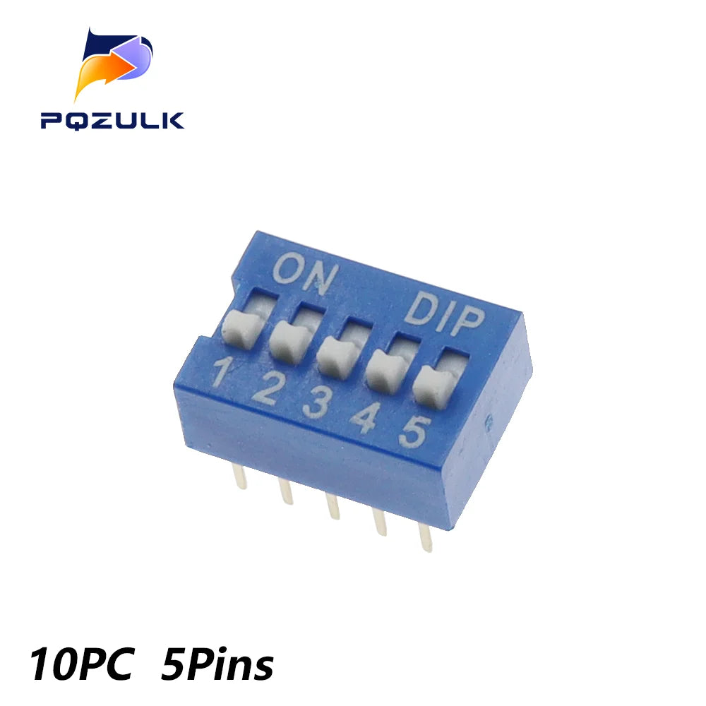 Dip Switch Kit In Box 1 2 3 4 5 6 8 Way 2.54mm Toggle Switch Red Snap Switches Mixed Kit Each 5PCS Combination Set