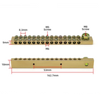 Terminal Block 10*18mm 8/10/12/16/20/24/30/40/50 Way One In Multiple Out High Current Double Neutral Ground Connector Brass Bar