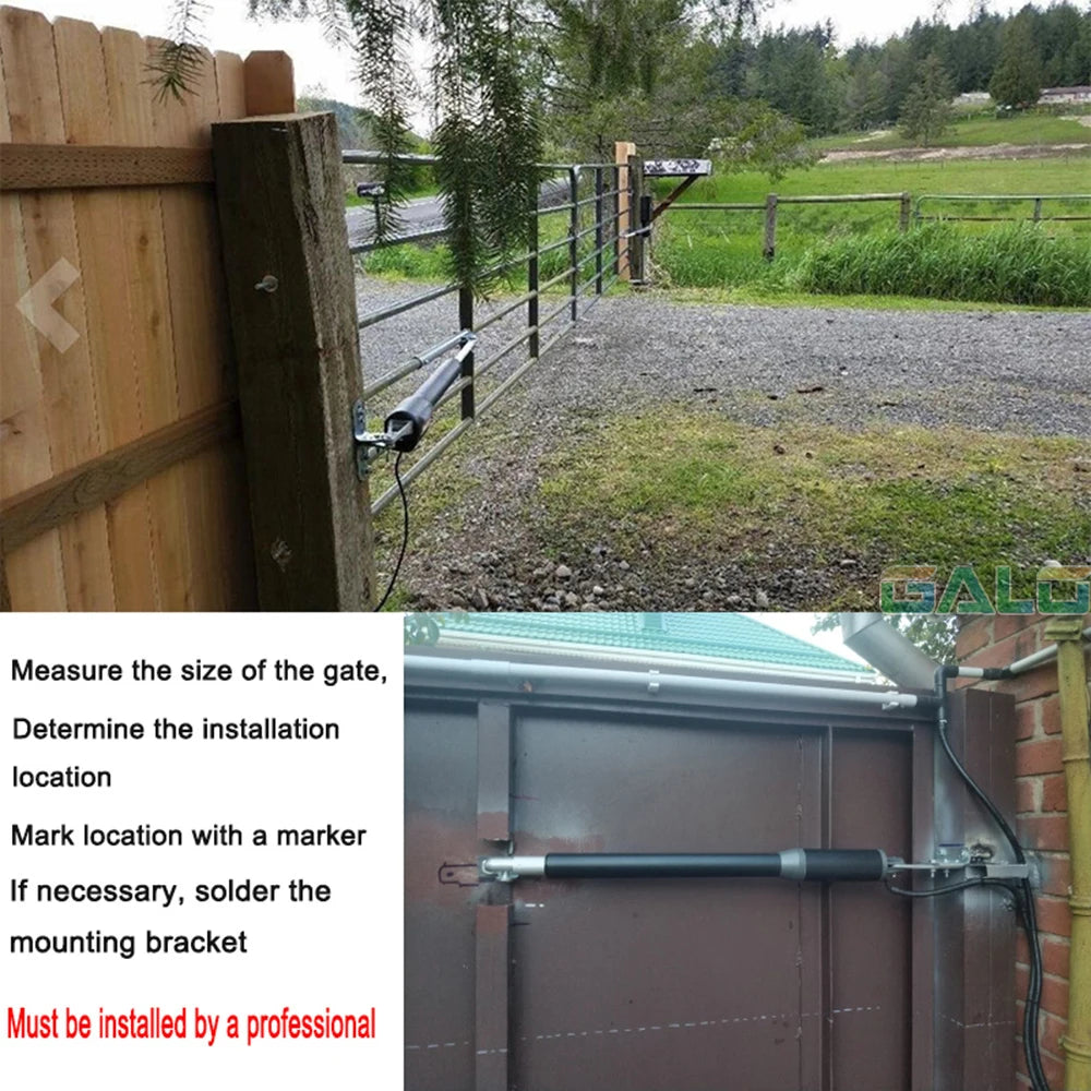 200kg-300kg Swing Gate Linear Actuator Motors Kit with Push Button Photocell Alarm Lamp (GSM Module Keypad Optional)